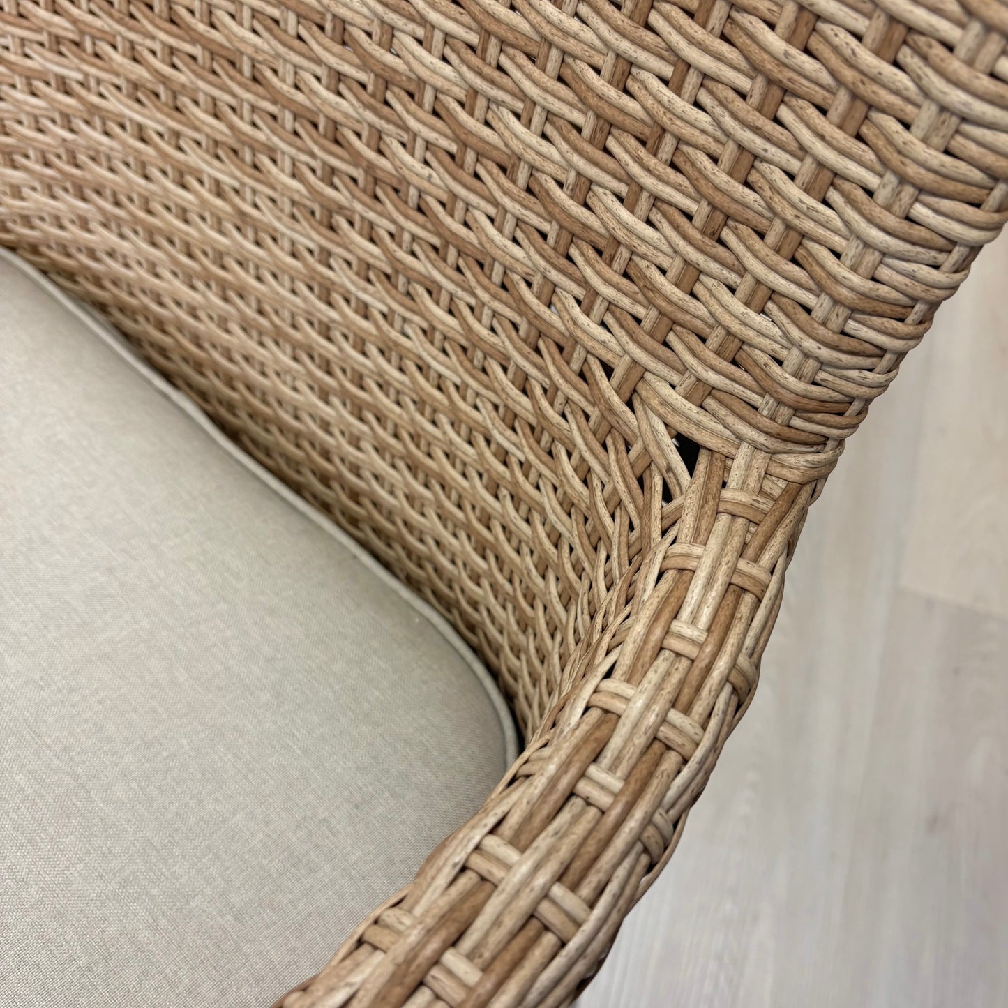 CALOR | Poly Rattan Wicker Stackable Outdoor Dining Chair | Light Brown