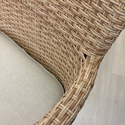 CALOR | Poly Rattan Wicker Stackable Outdoor Dining Chair | Light Brown