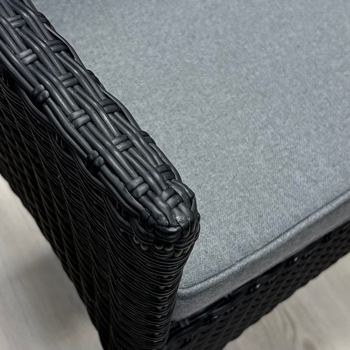 CALOR | Poly Rattan Wicker Stackable Outdoor Dining Chair | Black