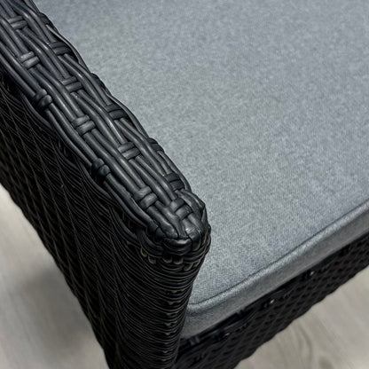 CALOR | Poly Rattan Wicker Stackable Outdoor Dining Chair | Black