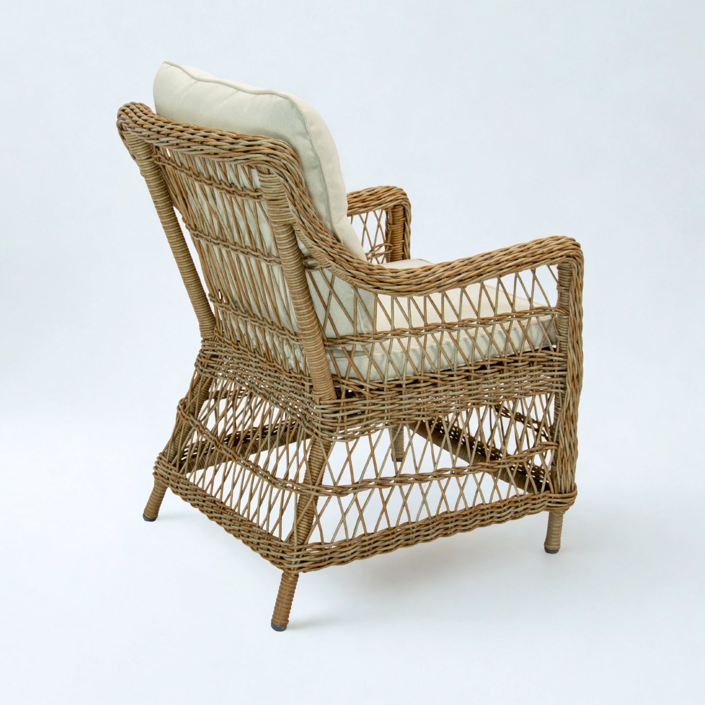 AMOIR | Poly Rattan Wicker Outdoor Dining Chair | Natural Brown
