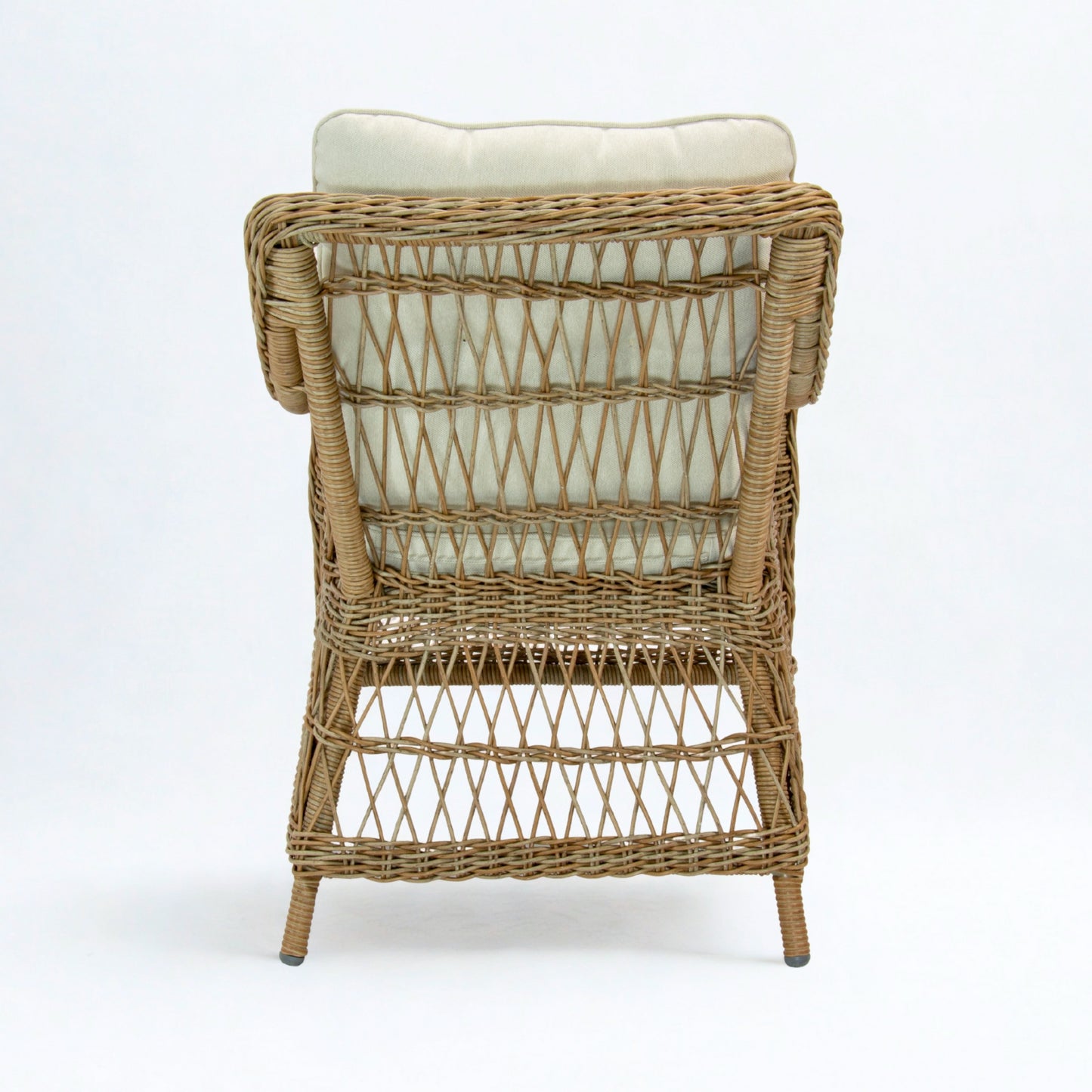 AMOIR | 4 Seater Poly Rattan Wicker Outdoor Dining Set | Natural