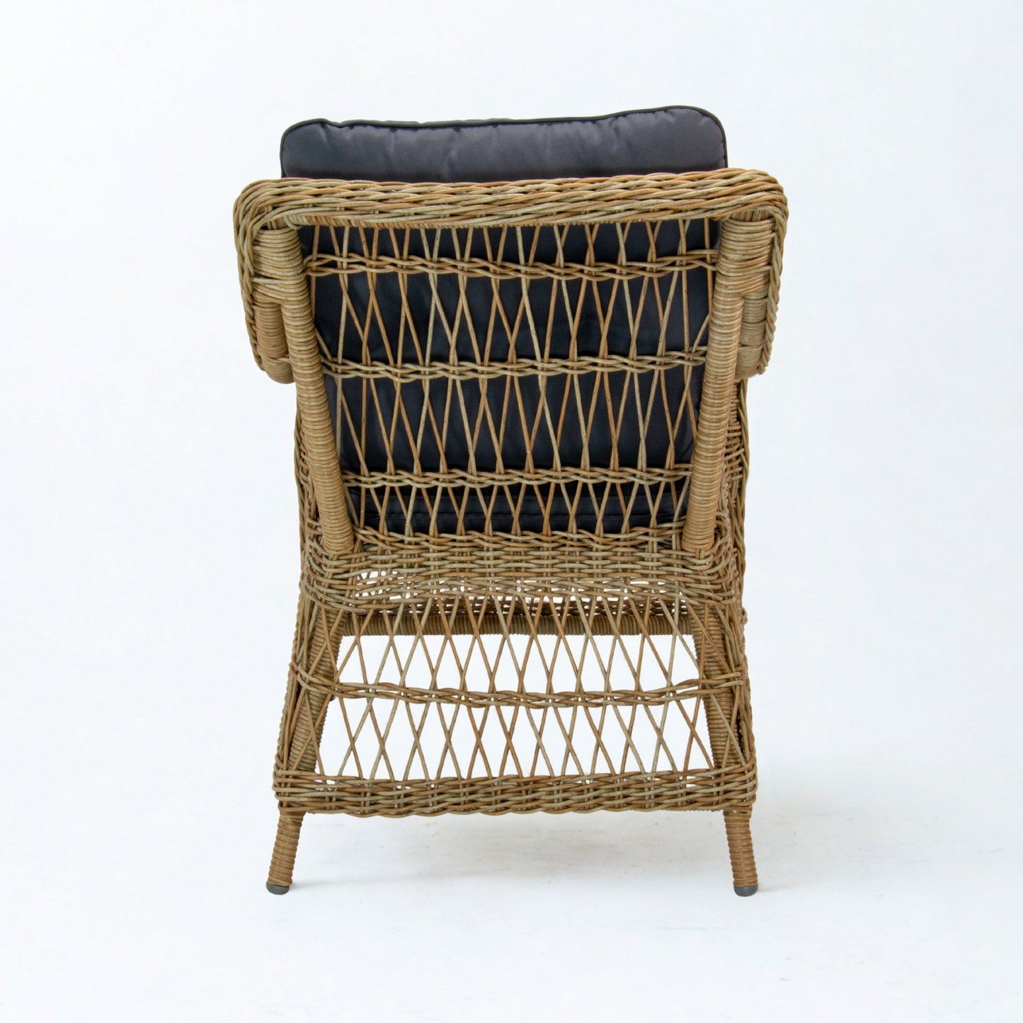 AMOIR | Poly Rattan Wicker Outdoor Dining Chair | Natural Brown