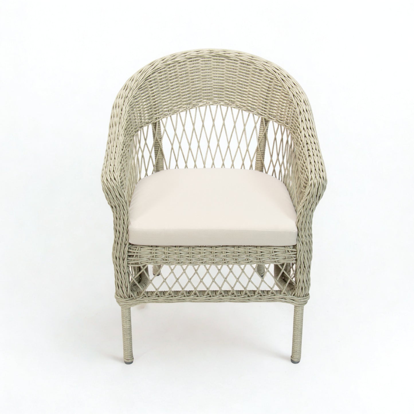 ARBUSTO | 2 Seater Poly Rattan Wicker Outdoor Balcony Set | Brushed White