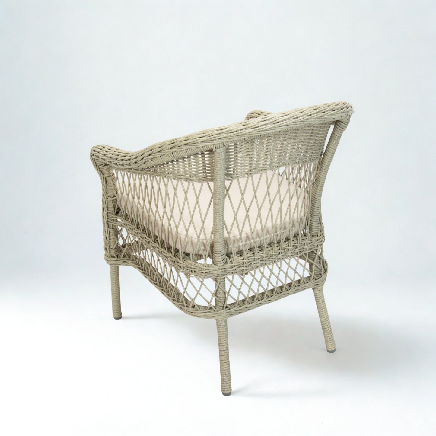 ARBUSTO | 2 Seater Poly Rattan Wicker Outdoor Balcony Set | Brushed White