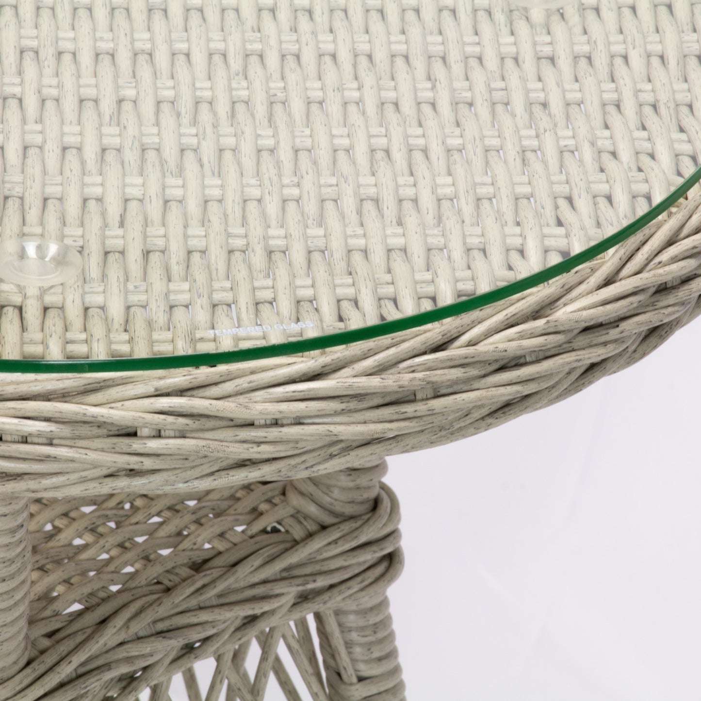 ARBUSTO | 2 Seater Poly Rattan Wicker Outdoor Balcony Set | Brushed White