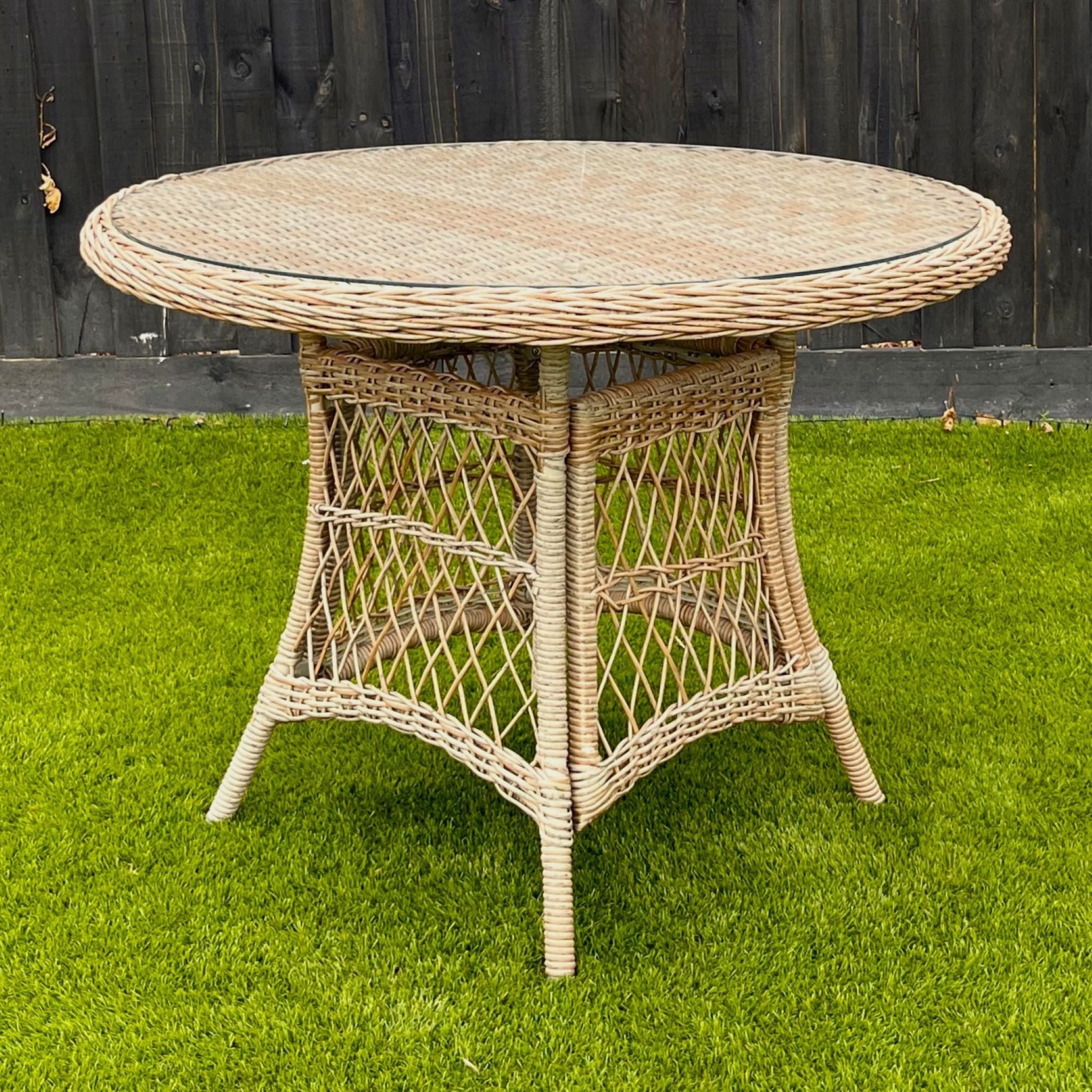 Brown rattan outlet dining table only