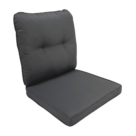 AMOIR | Outdoor Dining Chair Replacement Cushion Set (Seat +Back) | Dark Grey Colour | 52cmx52cm