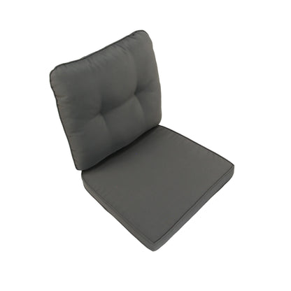 AMOIR | Outdoor Dining Chair Replacement Cushion Set (Seat +Back) | Dark Grey Colour | 52cmx52cm