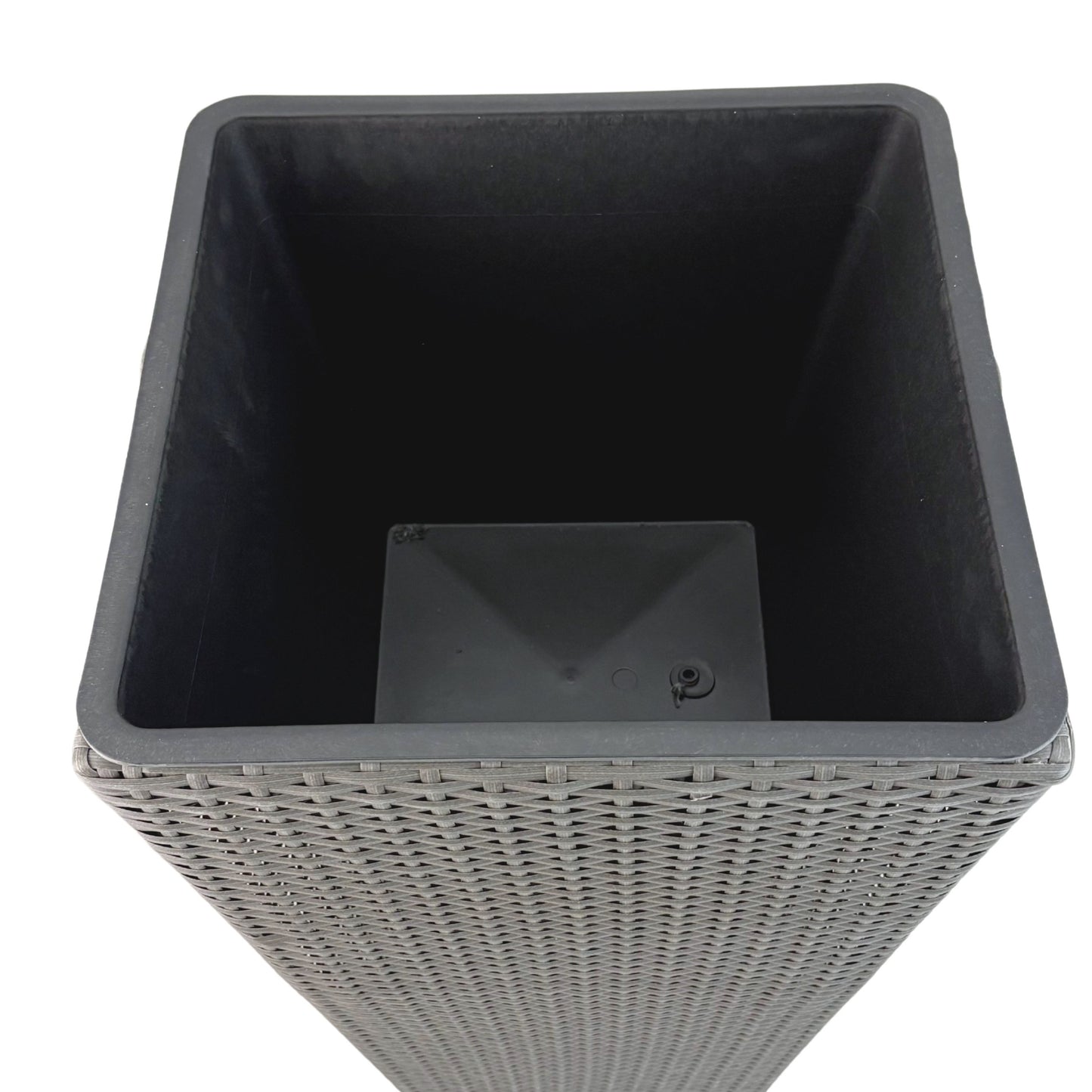 ASWAN 2 Piece Set Poly Rattan Wicker Large Planter Pot - Grey