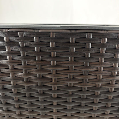 Aswan tall wicker poly rattan planter pot brown