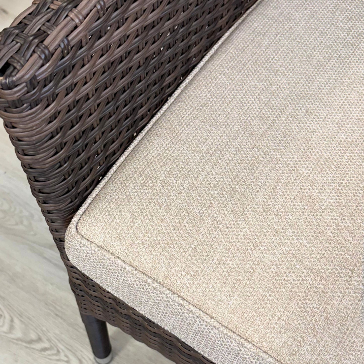 CALOR | Poly Rattan Wicker Stackable Outdoor Dining Chair | Dark Brown