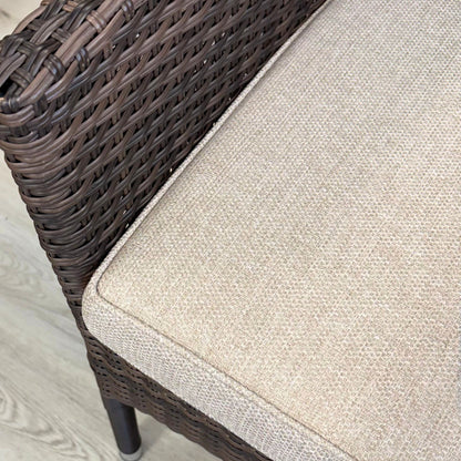 CALOR | Poly Rattan Wicker Stackable Outdoor Dining Chair | Dark Brown