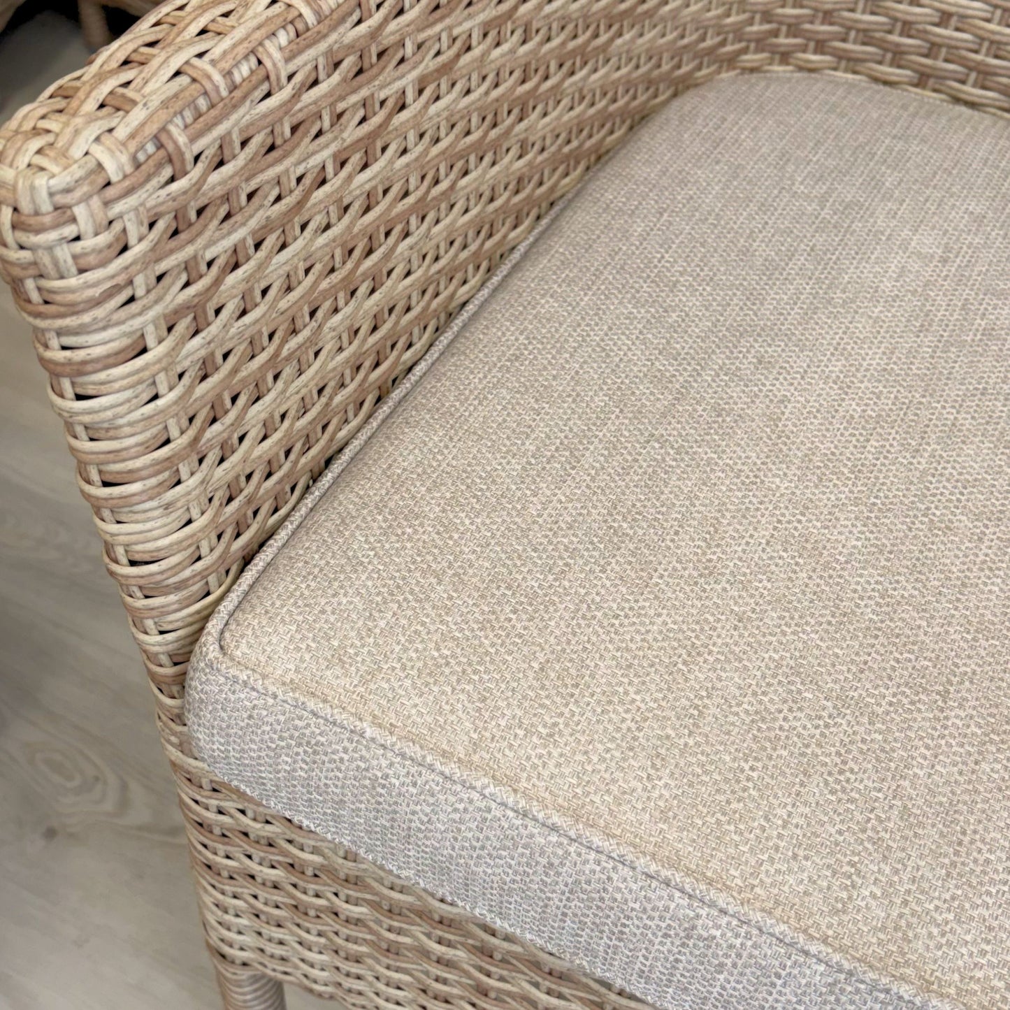 CALOR | Poly Rattan Wicker Stackable Outdoor Dining Chair | Light Brown
