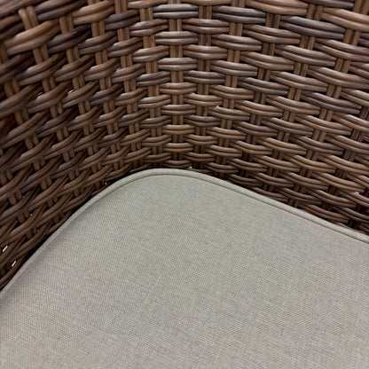 CALOR | Poly Rattan Wicker Stackable Outdoor Dining Chair | Dark Brown