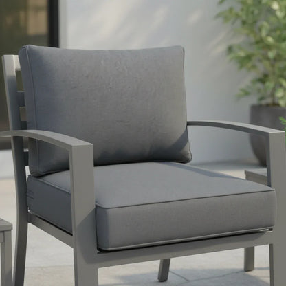 EDEN| Outdoor Lounge / Sofa Replacement Cushion Set (Seat & Back) | Dark Grey Colour | 60cmx60cm