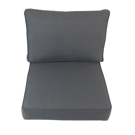 EDEN| Outdoor Lounge / Sofa Replacement Cushion Set (Seat & Back) | Dark Grey Colour | 60cmx60cm