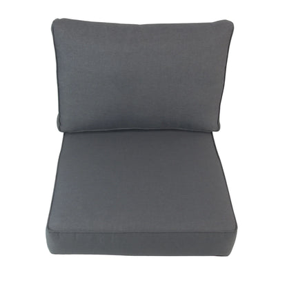 EDEN| Outdoor Lounge / Sofa Replacement Cushion Set (Seat & Back) | Dark Grey Colour | 60cmx60cm