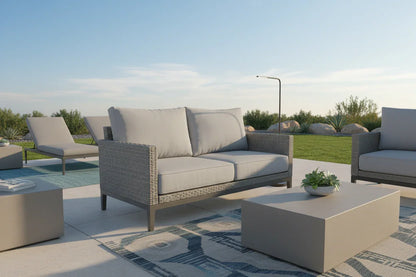 EDEN| Outdoor Lounge / Sofa Replacement Cushion Set (Seat & Back) | Light Grey Colour | 65cmx65cm