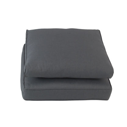 ELBA| Outdoor Lounge / Armchair Replacement Cushion Set (Seat & Back) | Dark Grey Colour | 50cmx55cm