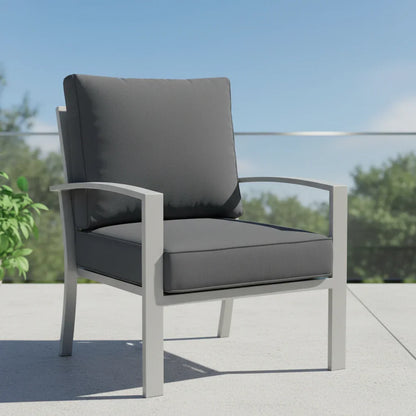 ELBA| Outdoor Lounge / Armchair Replacement Cushion Set (Seat & Back) | Dark Grey Colour | 50cmx55cm