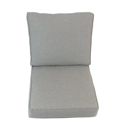 Grey cushion set seat and back for outdoor armchair lounge