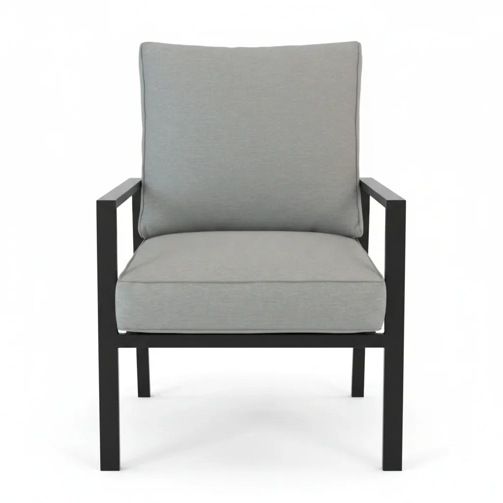 ELBA| Outdoor Lounge / Armchair Replacement Cushion Set (Seat & Back) | Light Grey Colour | 50cmx55cm
