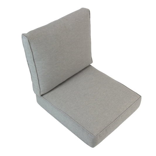 ELBA| Outdoor Lounge / Armchair Replacement Cushion Set (Seat & Back) | Light Grey Colour | 50cmx55cm