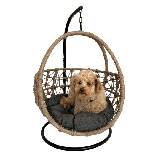 ESMEE Pet Swing Basket Bed Egg Chair for Small Cat & Dog- Brown - Direct Factory Furniture Australia