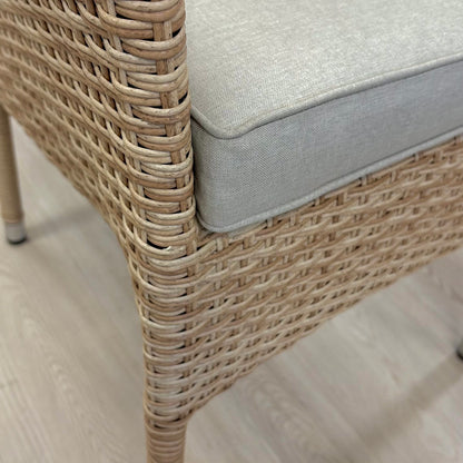CALOR | Poly Rattan Wicker Stackable Outdoor Dining Chair | Light Brown