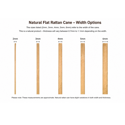 Natural Rattan Flat Cane Wicker Pith Spline for Furniture Repair