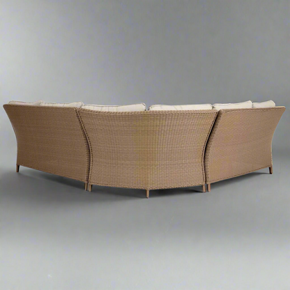 KEW | 8 Seat Poly Rattan Wicker Outdoor Lounge | Natural Brown
