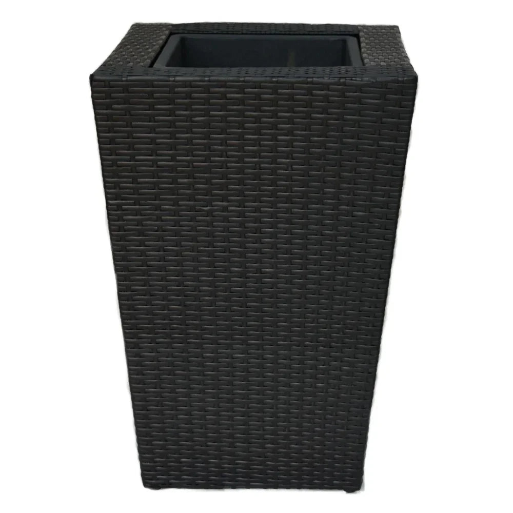 KENROKU Poly Rattan Wicker Large Planter Pot - Black – Direct Factory ...