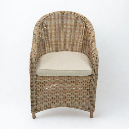 MALAWI | Poly Rattan Wicker Outdoor Dining Chair | Natural
