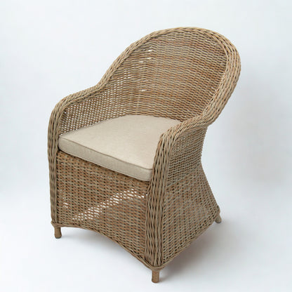 MALAWI | Poly Rattan Wicker Outdoor Dining Chair | Natural