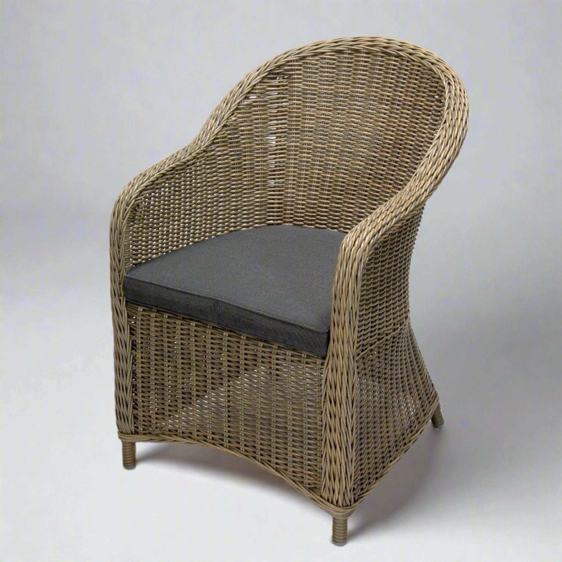 MALAWI Poly Rattan Wicker Outdoor Dining Chair Brown Grey