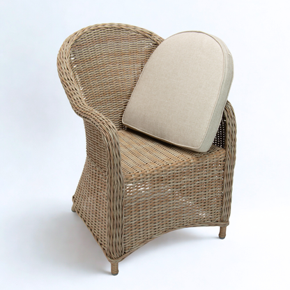 MALAWI | Poly Rattan Wicker Outdoor Dining Chair | Natural