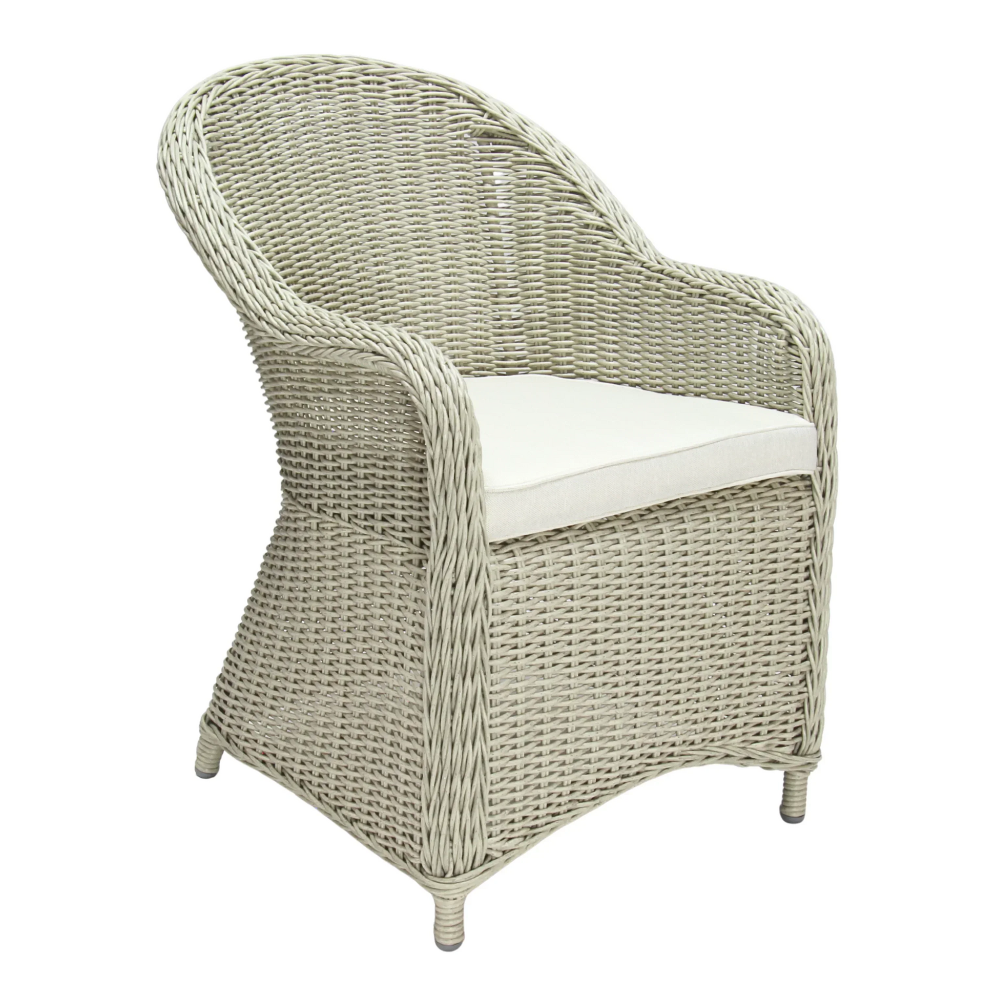 MALAWI | Poly Rattan Wicker Outdoor Dining Chair | Whitewashed Light Grey - PL18010-DC-WG-1 - Direct Factory Furniture Australia