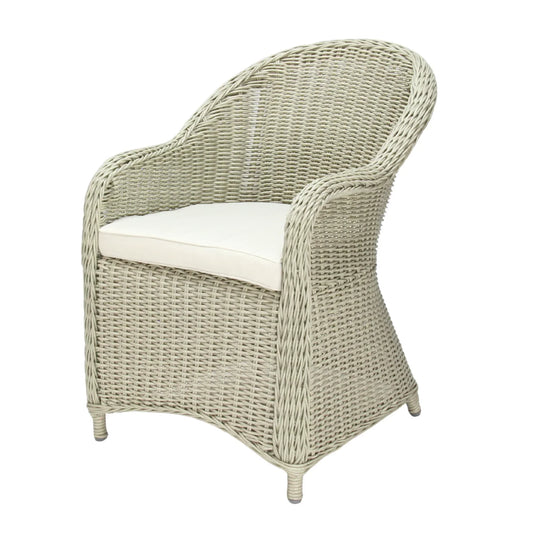 MALAWI | Poly Rattan Wicker Outdoor Dining Chair | Whitewashed Light Grey - PL18010-DC-WG-1 - Direct Factory Furniture Australia