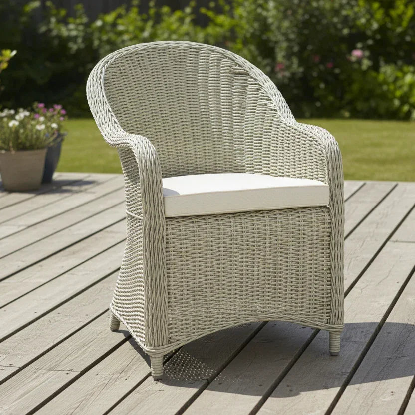 MALAWI | Poly Rattan Wicker Outdoor Dining Chair | Whitewashed Light Grey - PL18010-DC-WG-1 - Direct Factory Furniture Australia