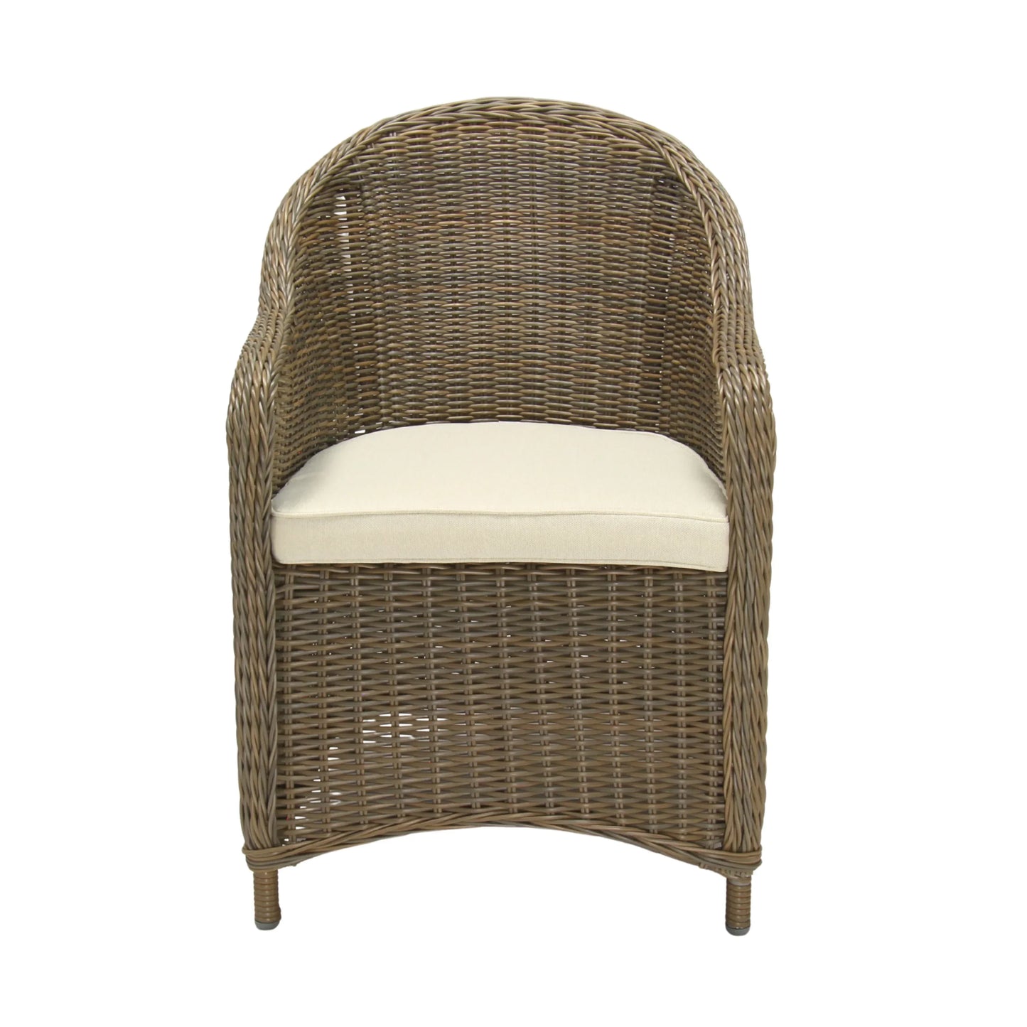 MALAWI | Poly Rattan Wicker Outdoor Dining Chair | Brown Grey - PL18010-DC-NAT-2 - Direct Factory Furniture Australia