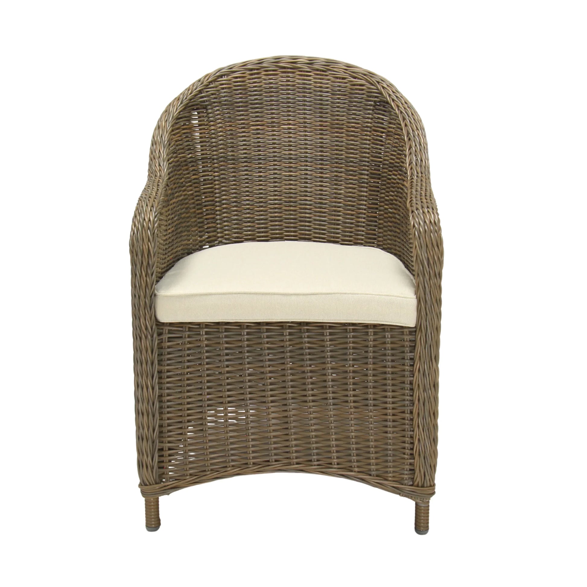 MALAWI | Poly Rattan Wicker Outdoor Dining Chair | Brown Grey - PL18010-DC-NAT-2 - Direct Factory Furniture Australia