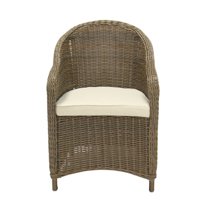 MALAWI | Poly Rattan Wicker Outdoor Dining Chair | Brown Grey - PL18010-DC-NAT-2 - Direct Factory Furniture Australia