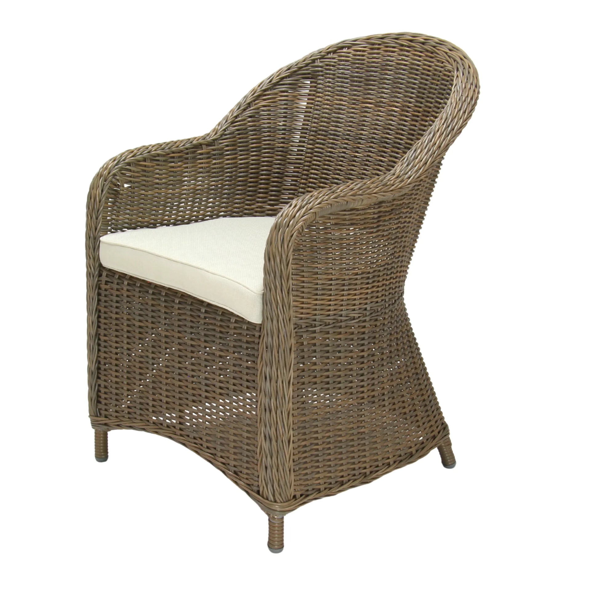 MALAWI | Poly Rattan Wicker Outdoor Dining Chair | Brown Grey - PL18010-DC-NAT-2 - Direct Factory Furniture Australia