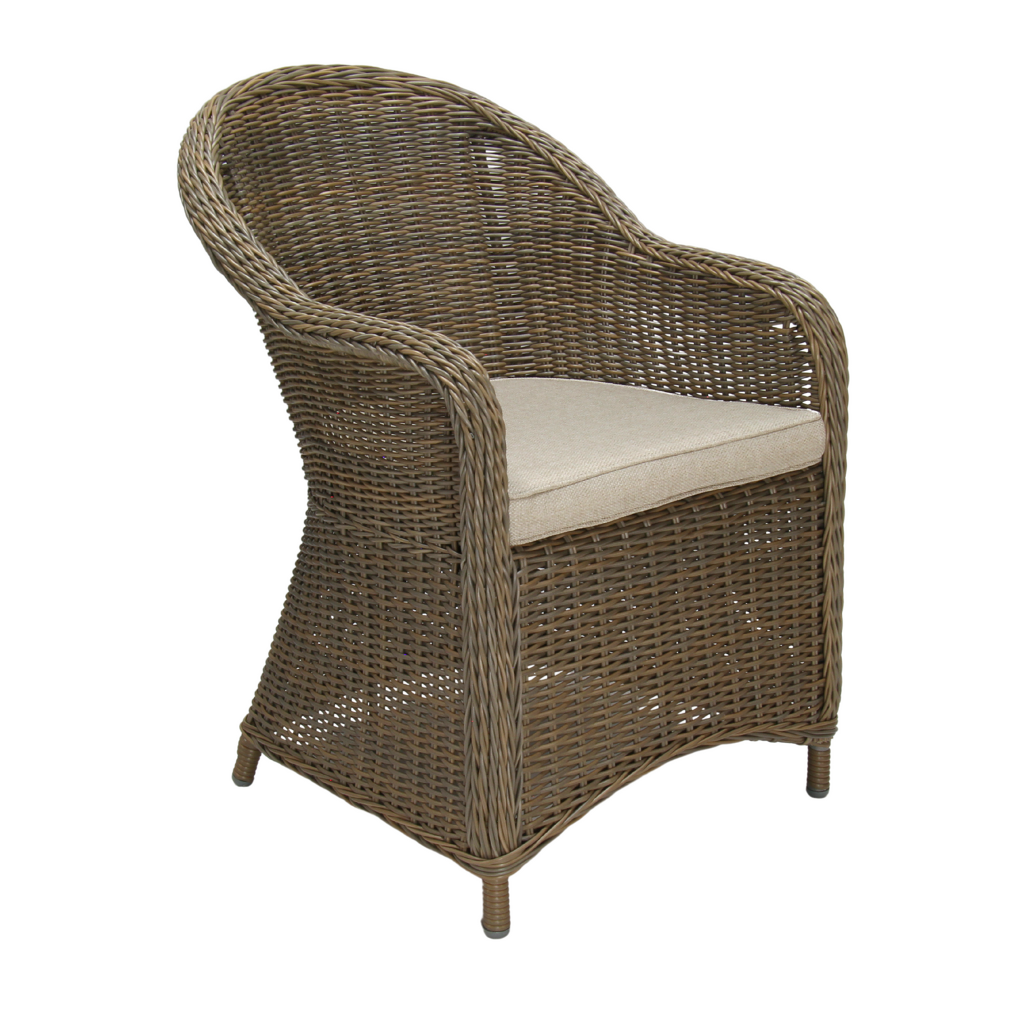 MALAWI | Poly Rattan Wicker Outdoor Dining Chair | Brown Grey