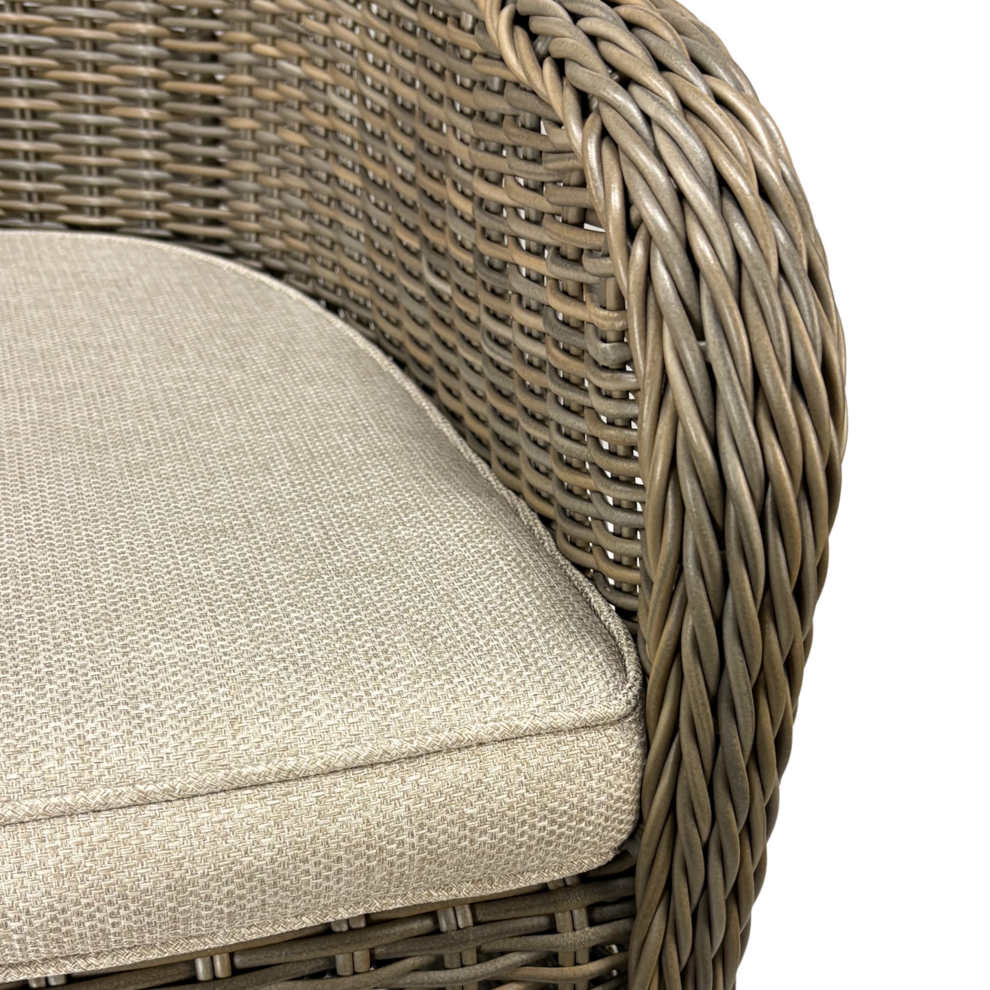 MALAWI | Poly Rattan Wicker Outdoor Dining Chair | Brown Grey