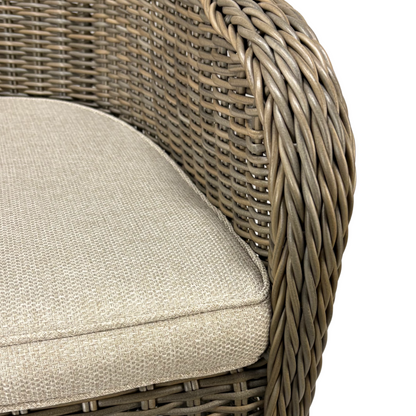 MALAWI | Poly Rattan Wicker Outdoor Dining Chair | Brown Grey