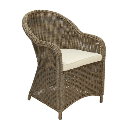 MALAWI | Poly Rattan Wicker Outdoor Dining Chair | Brown Grey - PL18010-DC-NAT-2 - Direct Factory Furniture Australia
