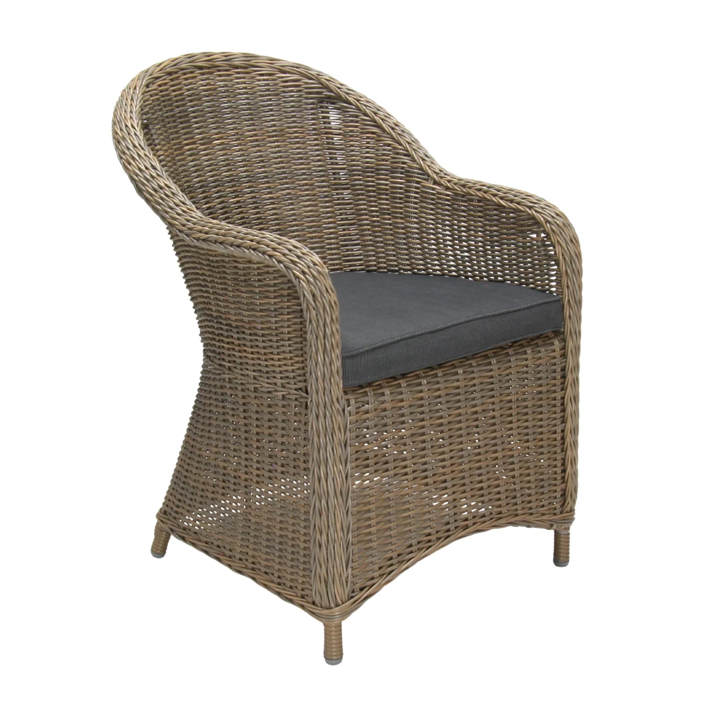 MALAWI | Poly Rattan Wicker Outdoor Dining Chair | Brown Grey - PL18010-DC-NAT-2 - Direct Factory Furniture Australia