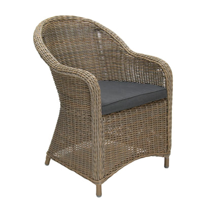 MALAWI | Poly Rattan Wicker Outdoor Dining Chair | Brown Grey - PL18010-DC-NAT-2 - Direct Factory Furniture Australia